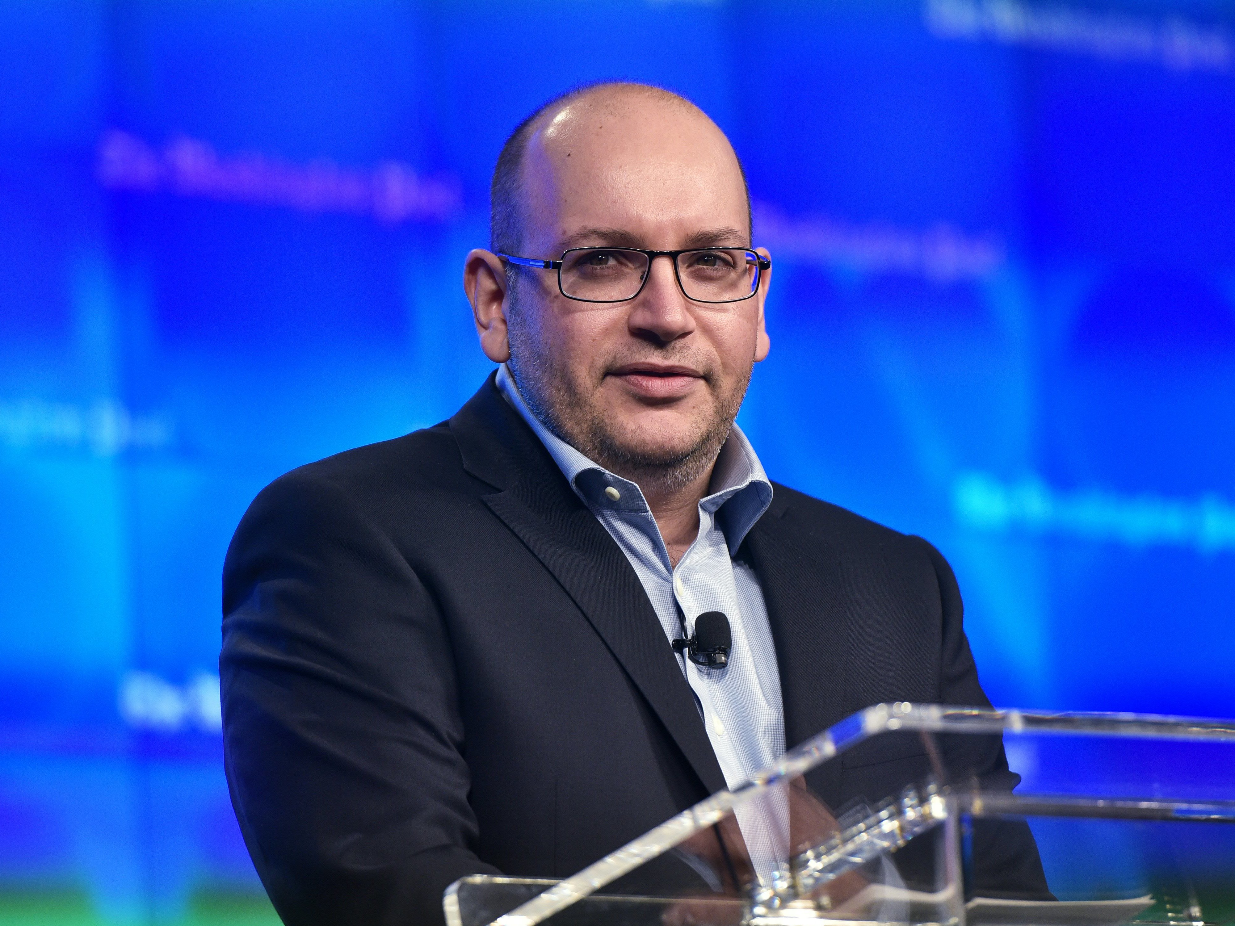 Jason Rezaian speaks during the inauguration of the <em>Washington Post</em> headquarters on Jan. 28, 2016. (AFP/Getty Images)