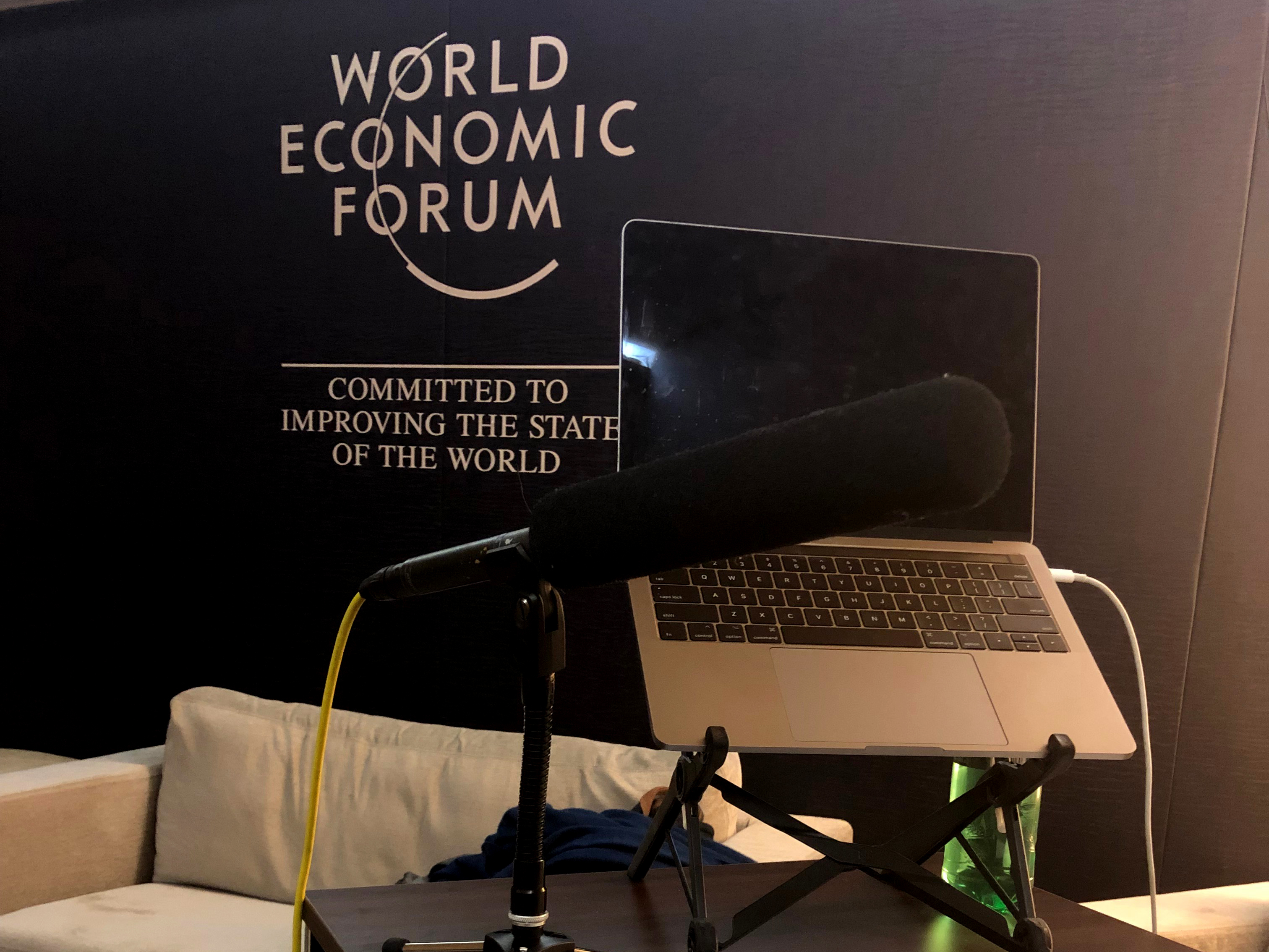 Gregory Warner's radio studio at Davos, Switzerland during the World Economic Forum last week. (Gregory Warner)