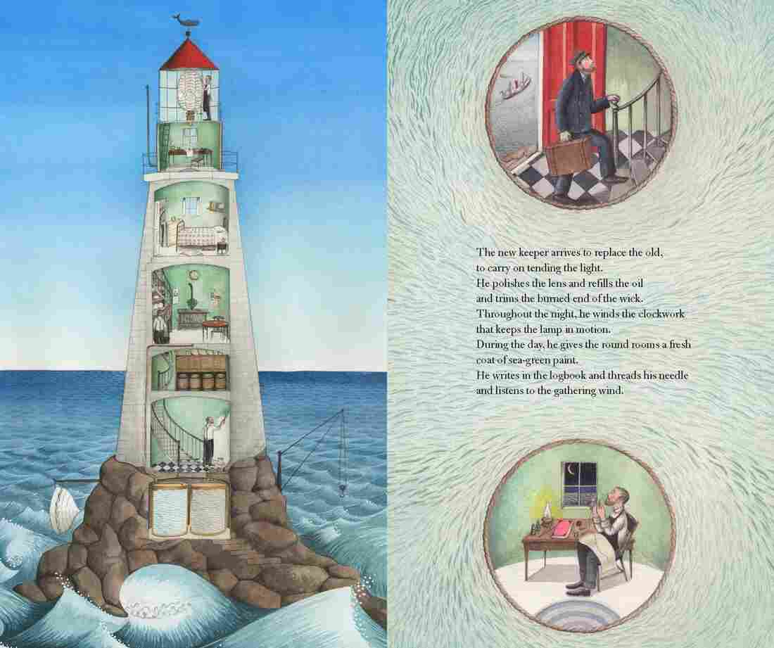An excerpt of Sophie Blackall's Hello Lighthouse.