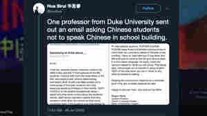 Duke Professor Is Sorry For Urging Chinese Students Not To Speak Chinese