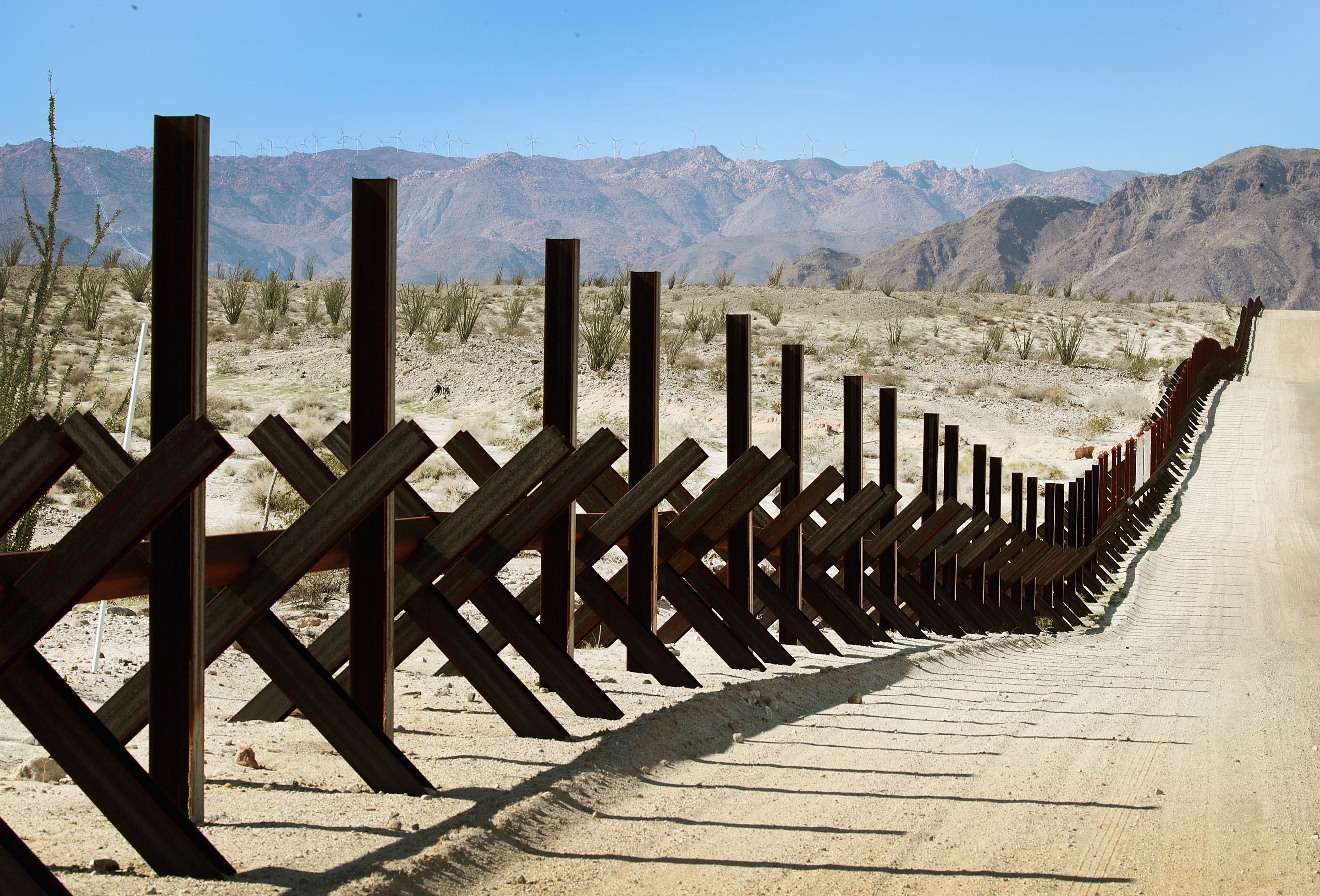 A steel barrier runs along the U.S.-Mexico border near Calexico, Calif. Bipartisan negotiators on Capitol Hill are discussing what kind of physical barriers are needed and how much Congress should spend to address national security issues at the Southwest border. (Getty Images)