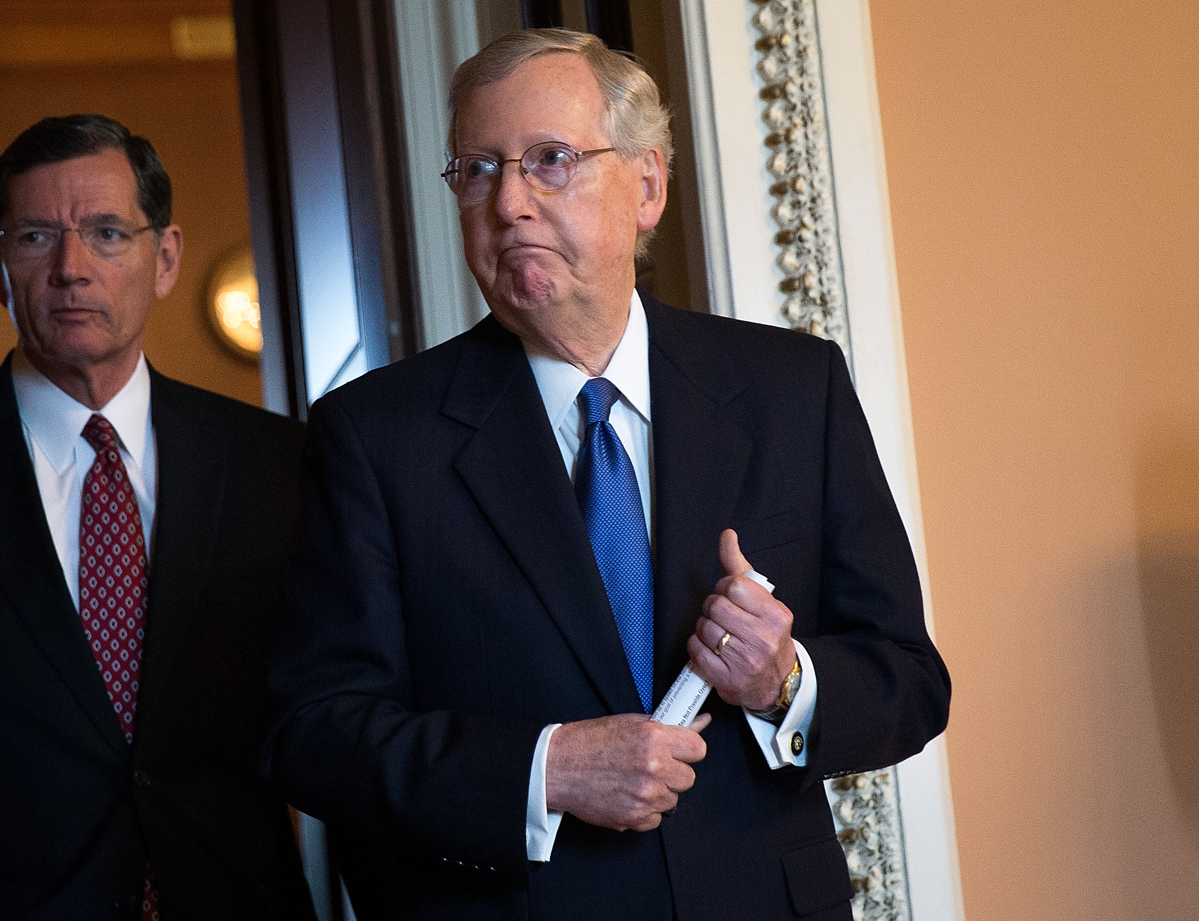 Senate Majority Leader Mitch McConnell led the effort to advance an amendment that supports keeping U.S. troops in Syria and Afghanistan to fight ISIS and al-Qaida. (Getty Images)