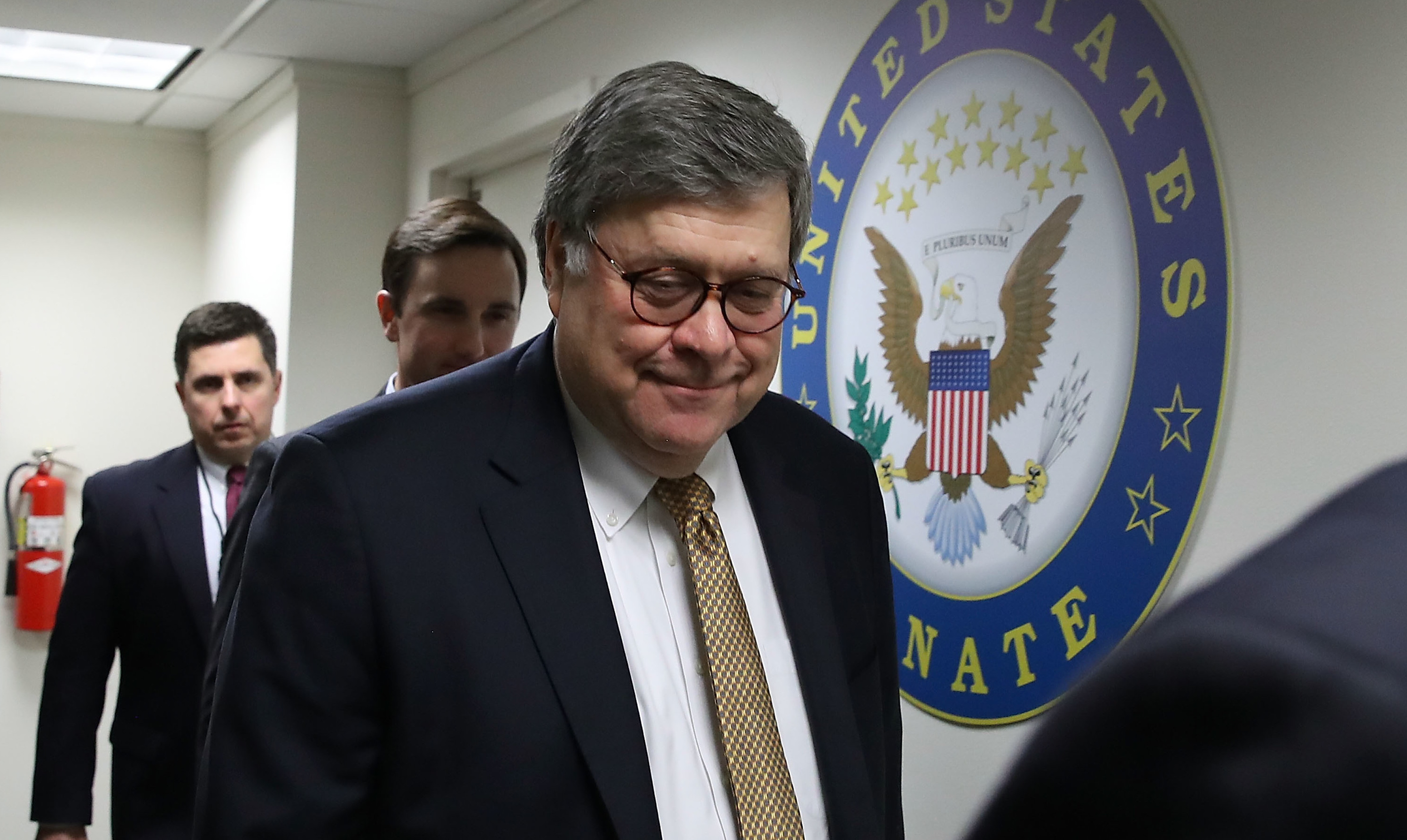 Attorney General nominee William Barr met with several senators on Jan. 29. The Senate Judiciary Committee on Thursday voted to recommend his nomination to the full Senate. (Getty Images)