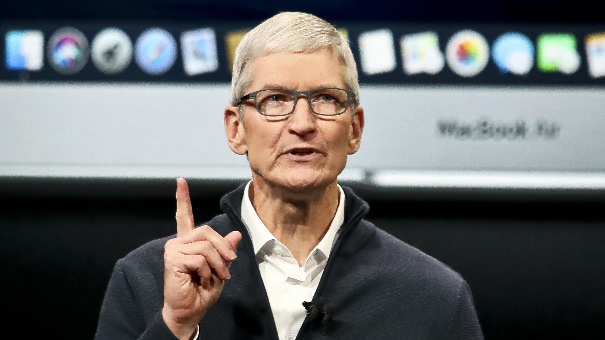 Apple CEO Tim Cook attributed slower sales in China in part to the devaluation of the yuan.