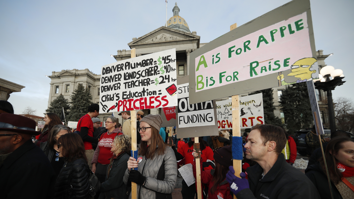 Denver Teachers Strike Over Base Pay : NPR