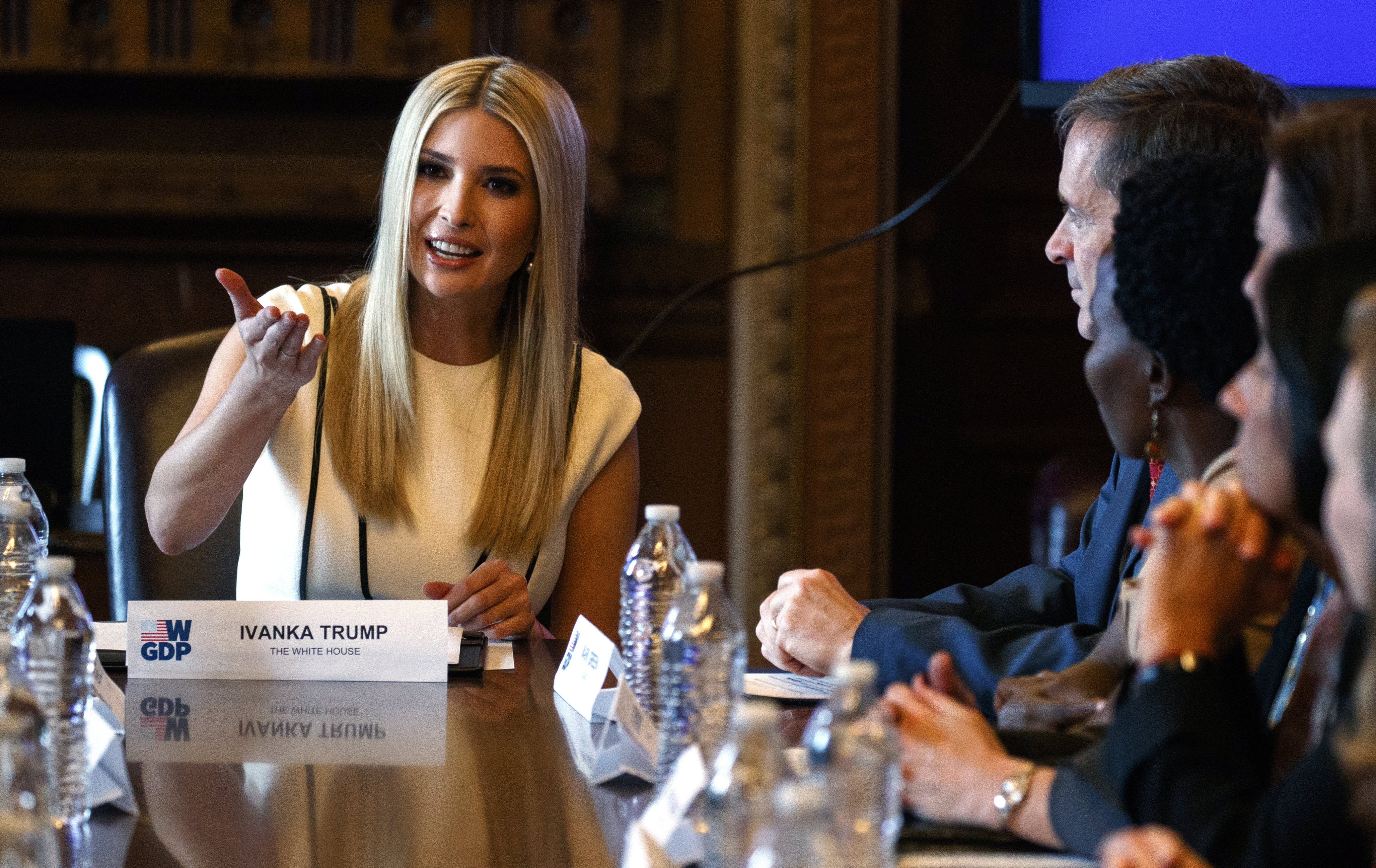 Ivanka Trump speaks at a roundtable for the Women's Global Development and Prosperity Initiative at the White House on February 7. (AP)
