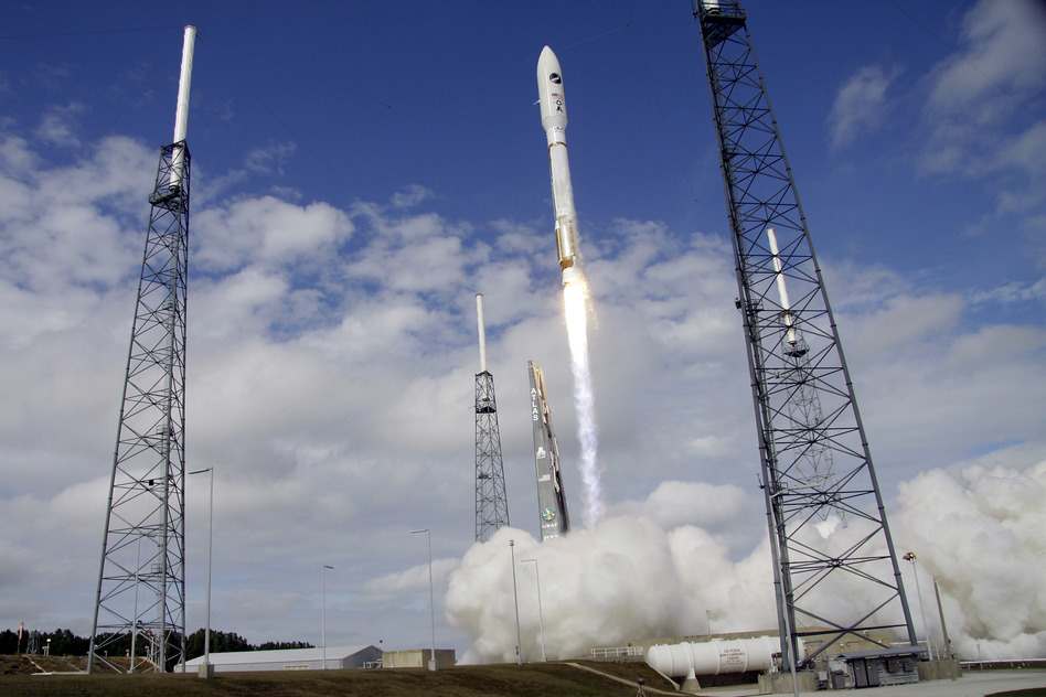 The Air Force is in charge of some military space activities, such as an X-37B experimental robotic space plane, shown here as it was launched by a rocket.