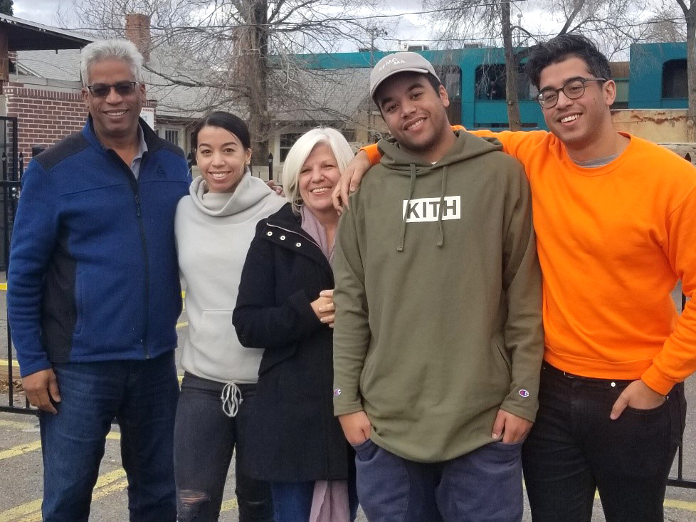 Leah Steimel (center) says she would consider buying insurance through a Medicaid-style plan that the New Mexico Legislature is considering. Her family includes (from left) her husband, Wellington Guzman; their daughter, Amelia; and sons Daniel and Jonathan. (Courtesy of Leah Steimel)
