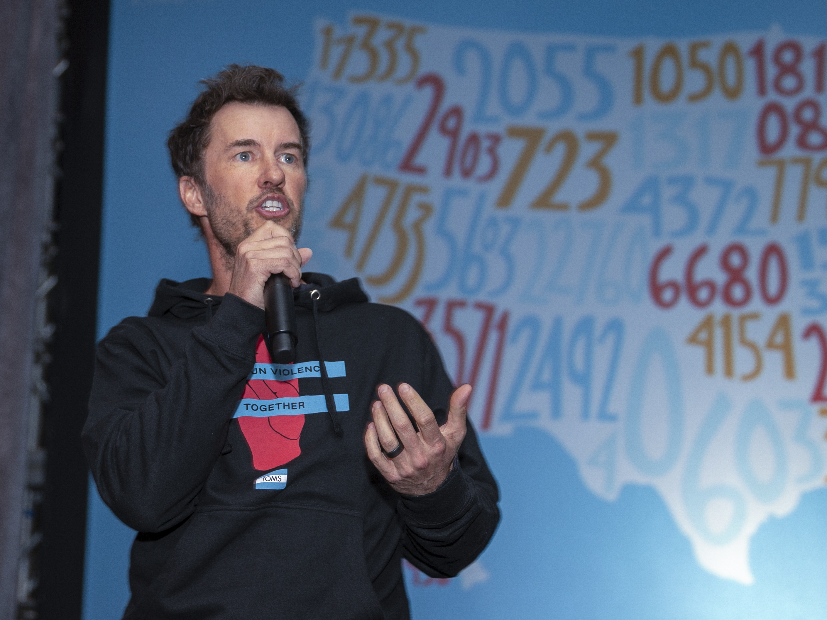 Blake Mycoskie attends the TOMS' End Gun Violence Together Rally, Feb. 11, 2019 in Washington, D.C. Mycoskie, the founder of TOMS shoes, is one of four business leaders asking Congress to pass a bill requiring background checks on all gun sales. (Getty Images for TOMS Shoes)