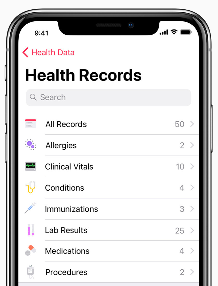 Hundreds of health care providers around the United States allow their patients to use Apple's Health app to store their medical records. (Apple)