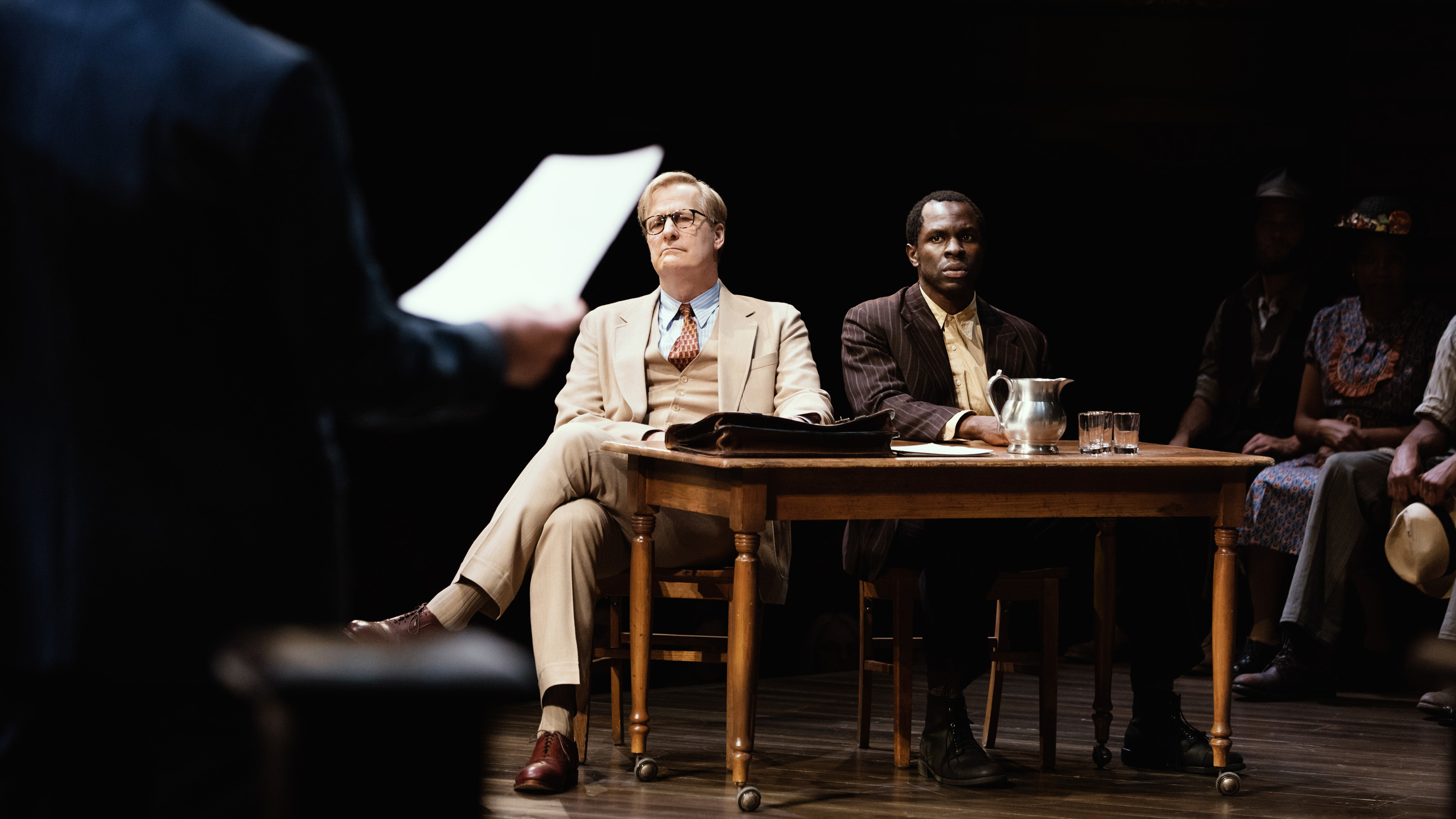 The new Broadway adaptation of To Kill a Mockingbird features Jeff Daniels as Atticus Finch and Gbenga Akinnagbe as Tom Robinson.