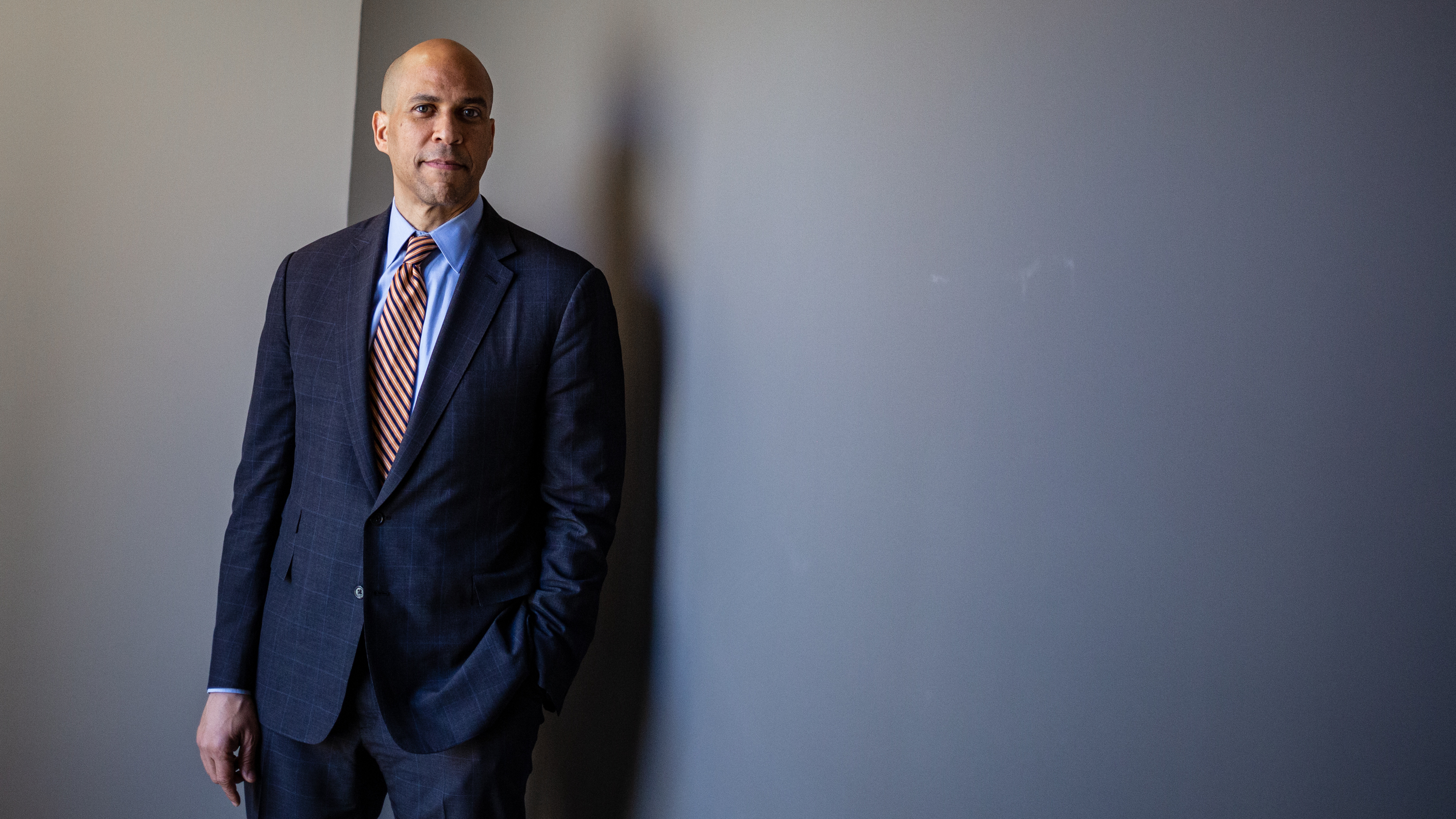 Cory Booker poses for a portrait at NPR headquarters in Washington, D.C. Underlying many of Booker's points is a belief that it's possible to create bipartisan consensus, even while the partisan divide in America seems to grow ever wider. (NPR)