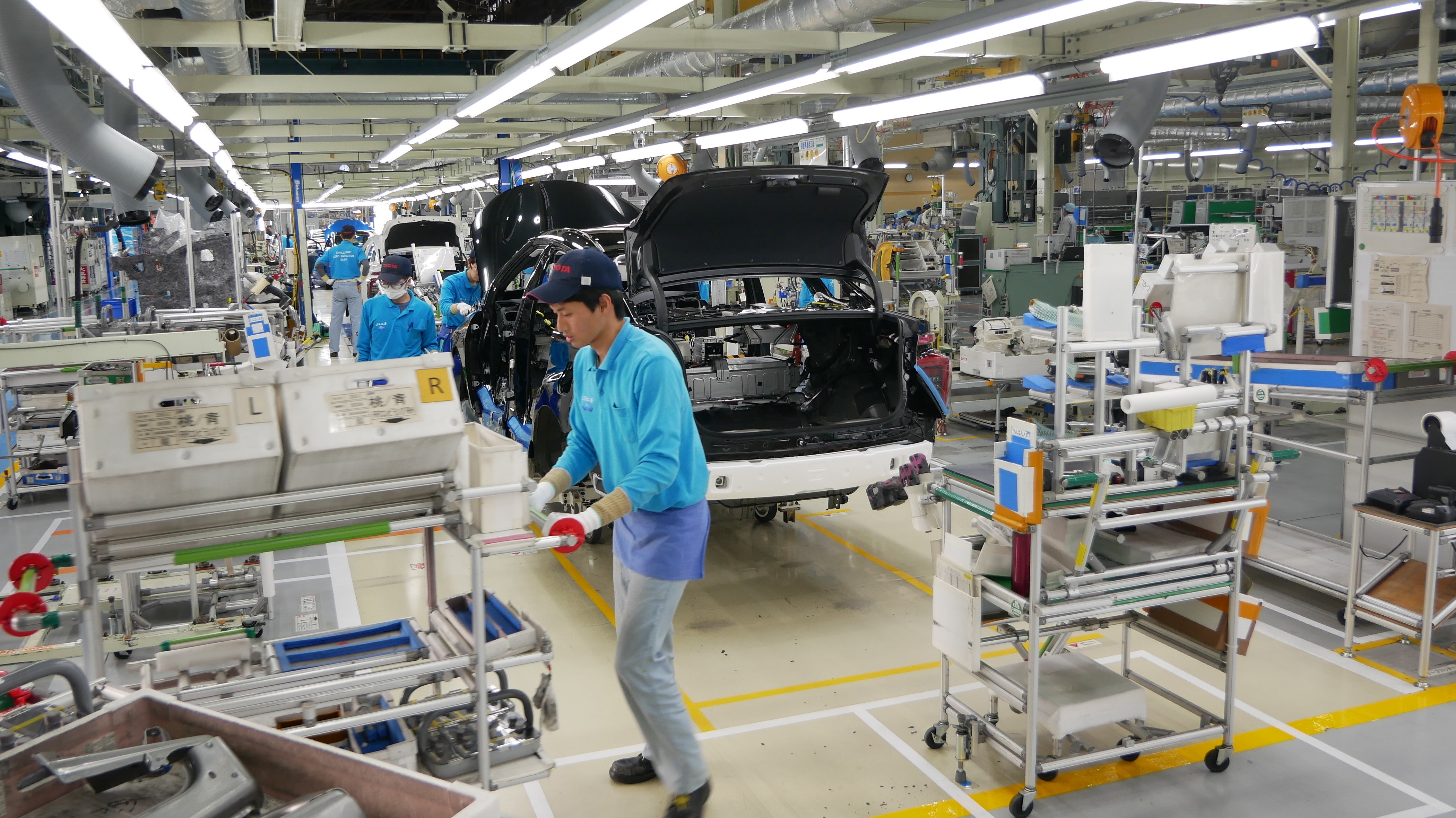 At Toyota's LFA Works plant in Japan, the automaker manufactures 10 Mirai hydrogen fuel cell cars a day. It has plans to ramp up production.