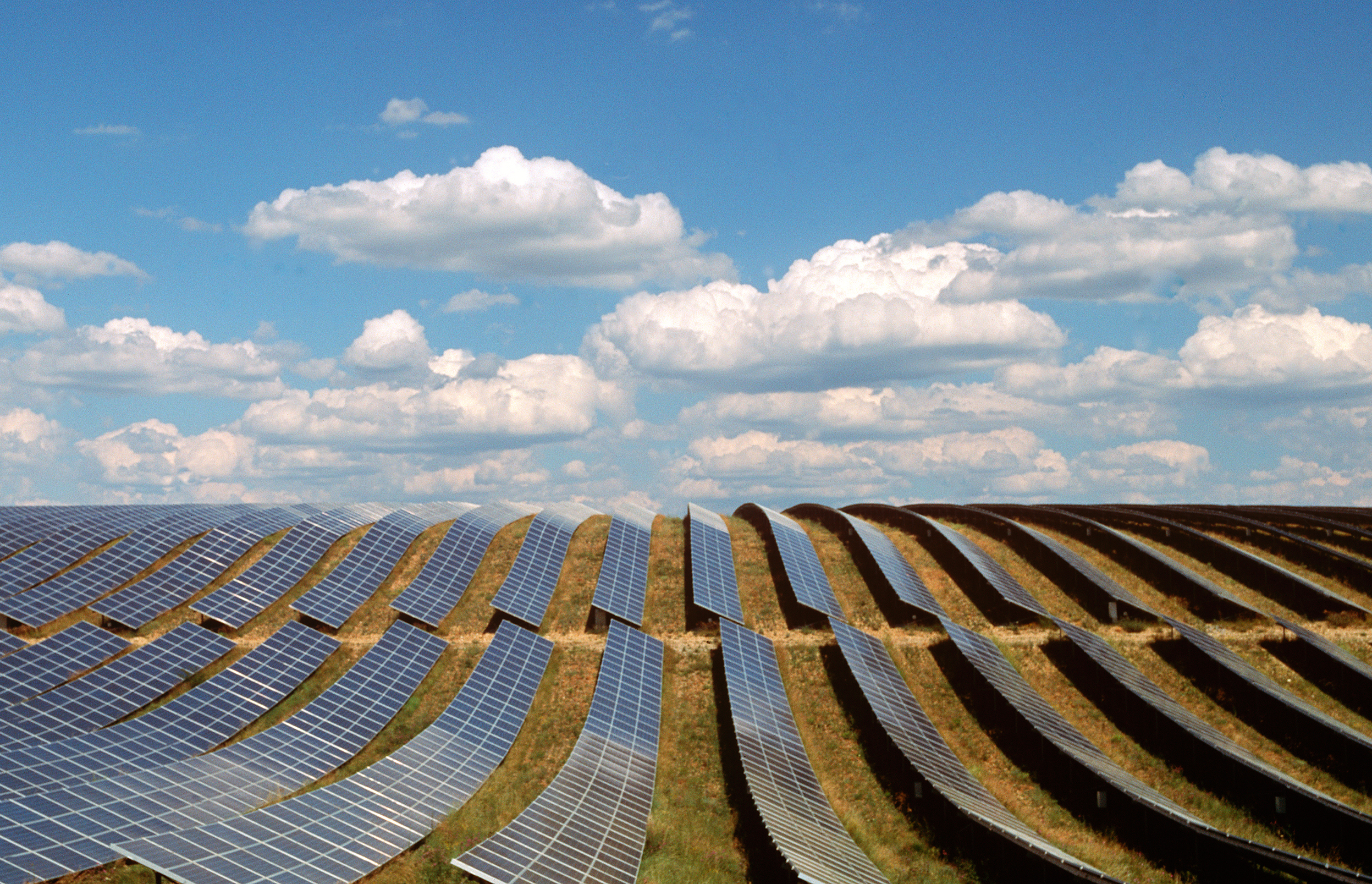 Solar panels fill a field in Provence-Alpes-Cote d'Azur, France. (Panoramic Images/Getty Images)