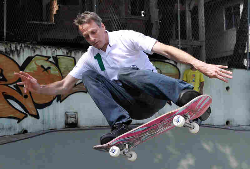 Tony Hawk skateboards in Rio de Janeiro, Brazil, on March 11, 2013.