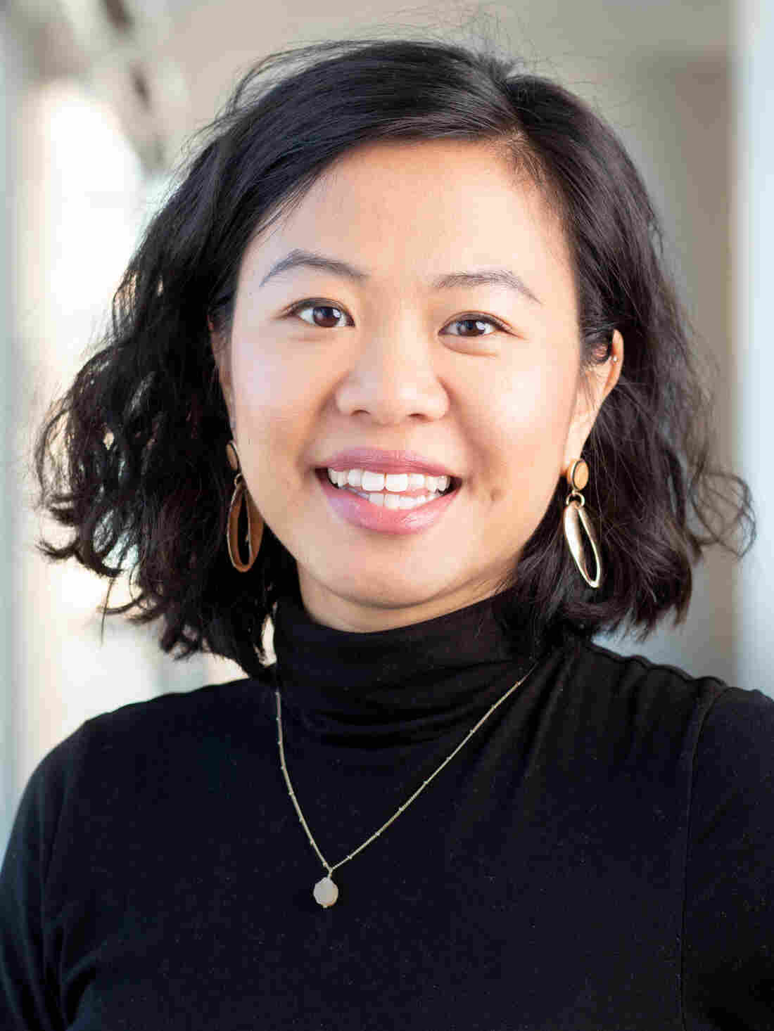 Emily Feng at NPR headquarters in Washington, D.C., March 19, 2019. (photo by Allison Shelley)