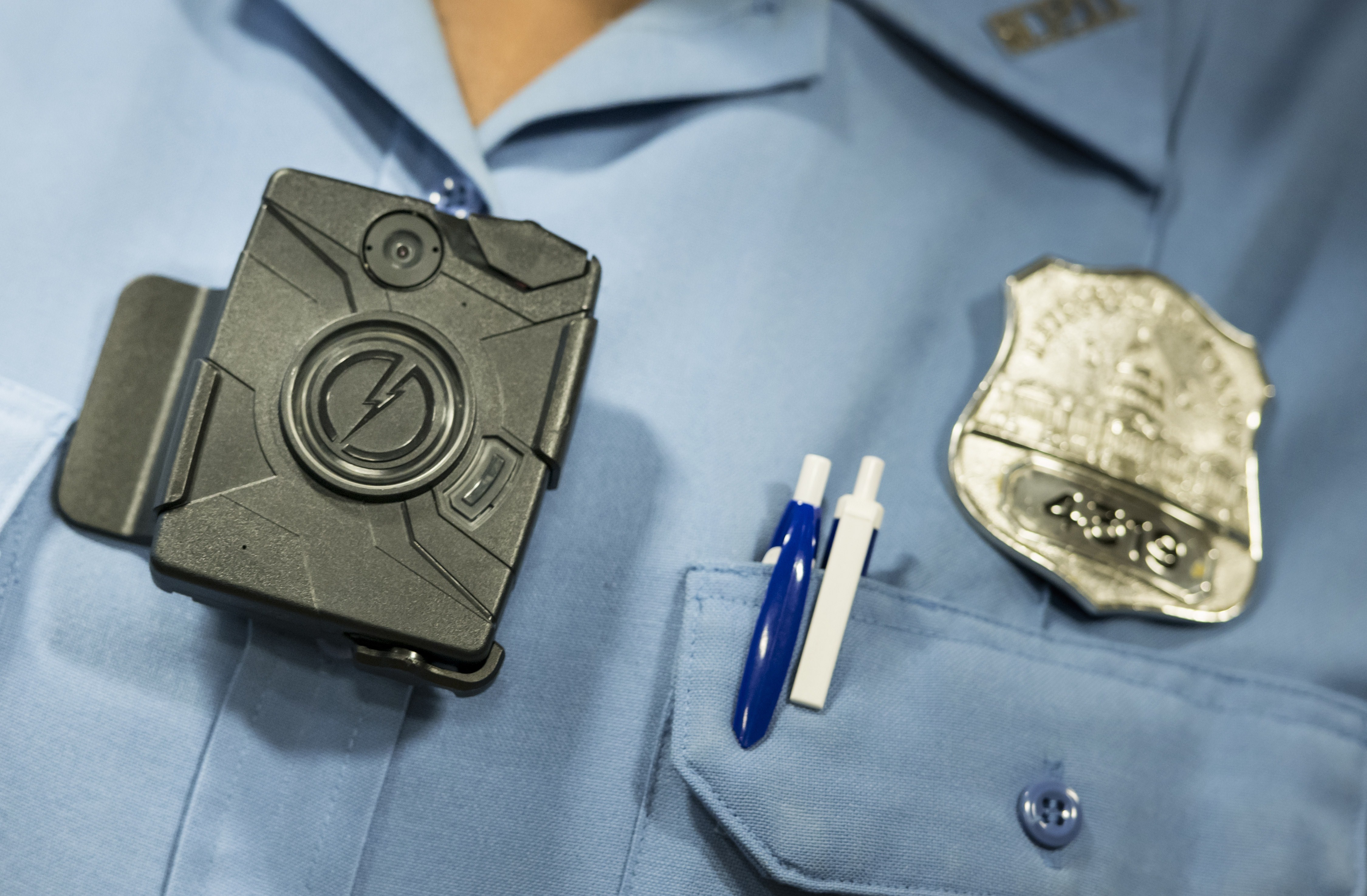 A body camera from Taser is seen during a press conference on Sept. 24, 2014 in Washington, DC. (AFP/Getty Images)