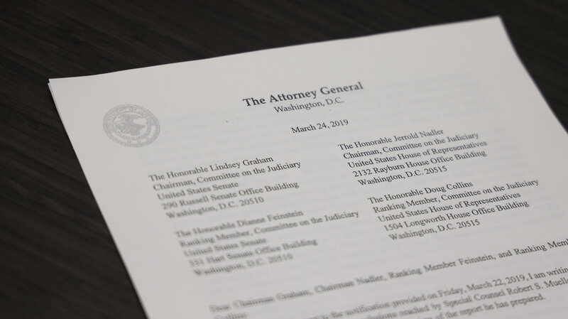 Evidence Bears Out Congressional Intent >> Letter Attorney General Barr Shares Summary Of Mueller Report Evidence Bears Out Congressional Intent >> Letter Attorney General Barr Shares Summary Of Mueller Report