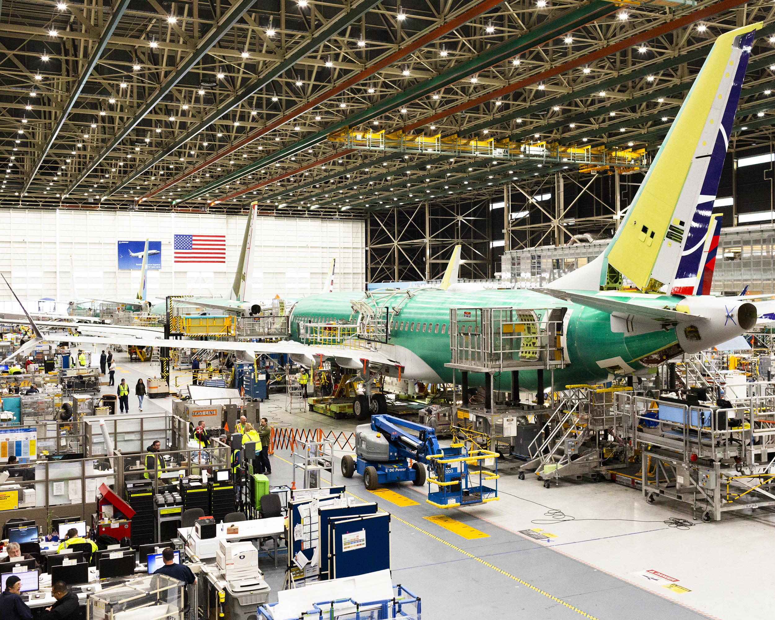 Boeing continues making the planes at its 737 Max assembly plant in suburban Renton, Wash. (Jenny Riffle for NPR)