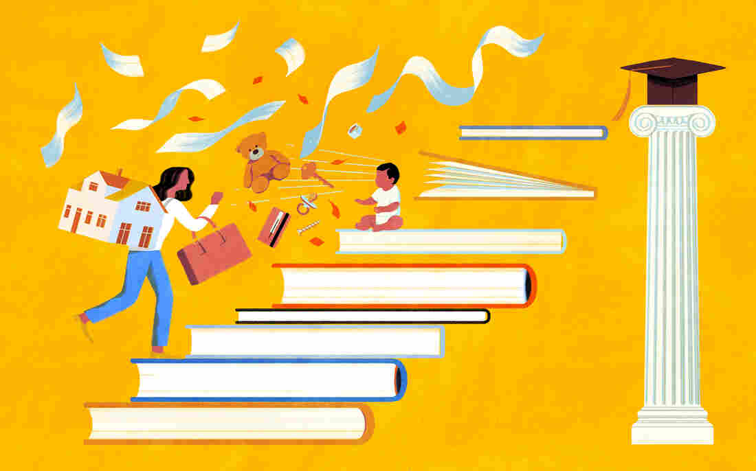 Adults going back to college face many challenges.