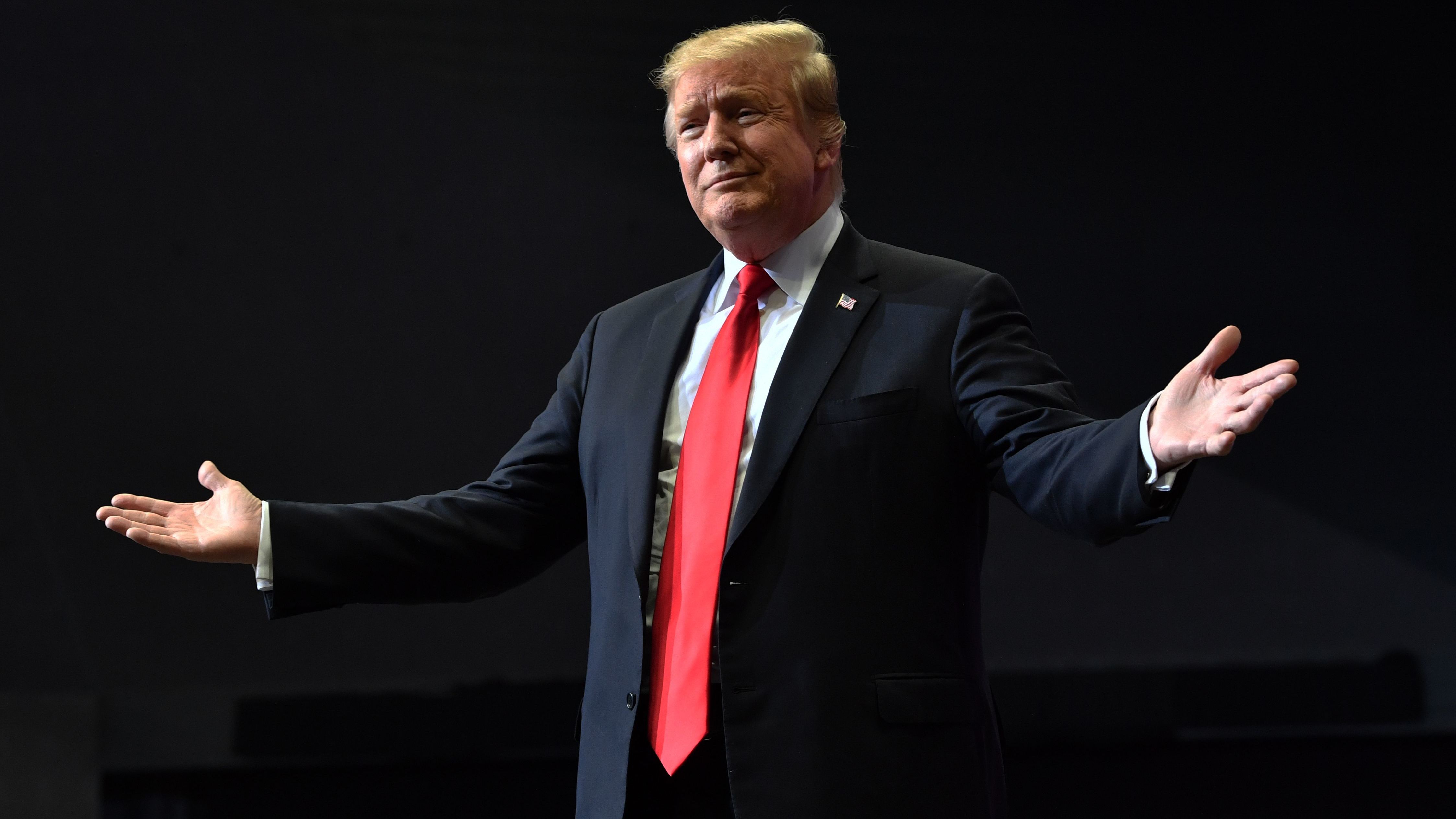 President Trump arrives for a campaign rally in Grand Rapids, Mich., last week. (AFP/Getty Images)