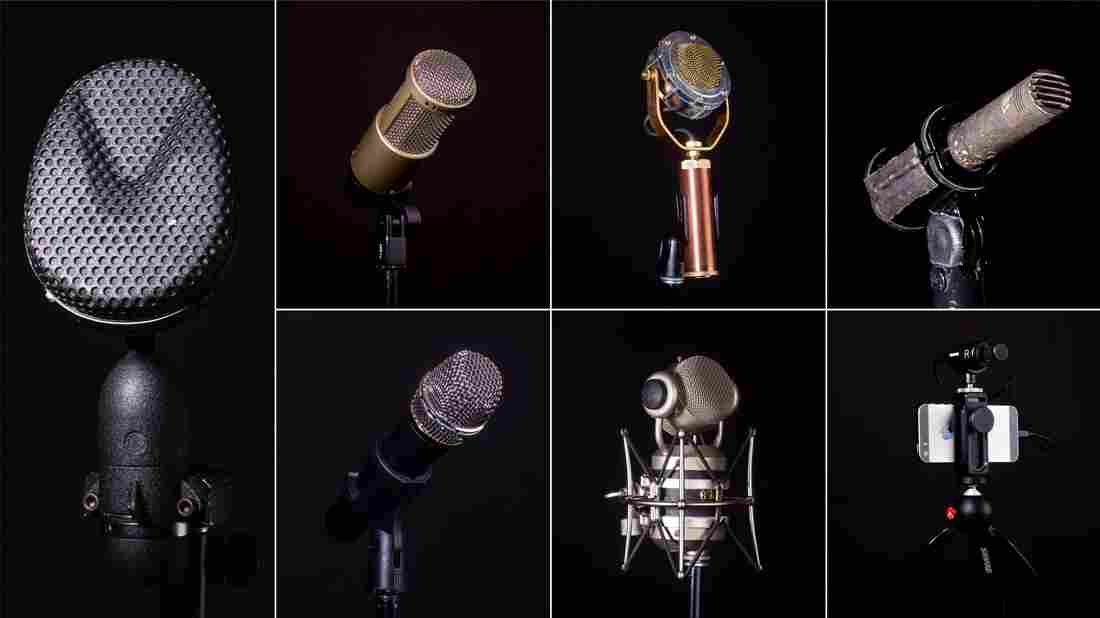 A collection of microphones.