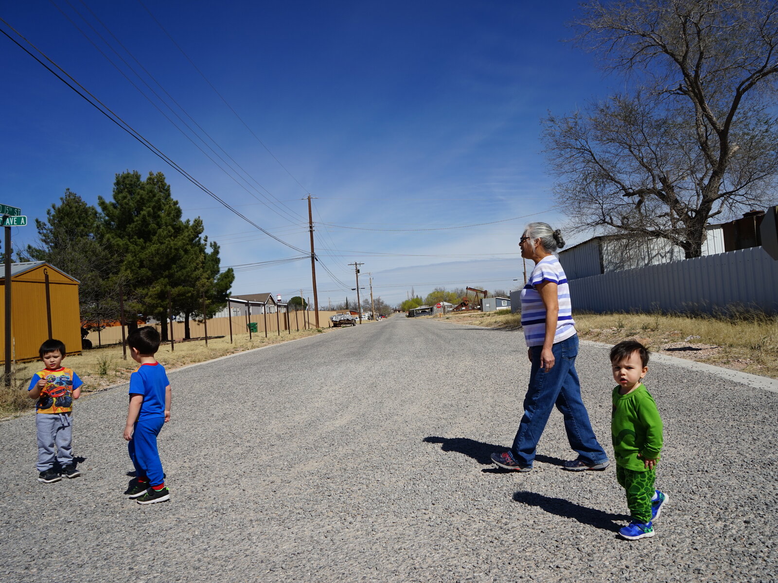 "I've got three little babies here and nobody's speaking up for them," says Rose Gardner, who's worried about what the proposed facility would mean for her grandchildren's future. Nathan Rott/NPR