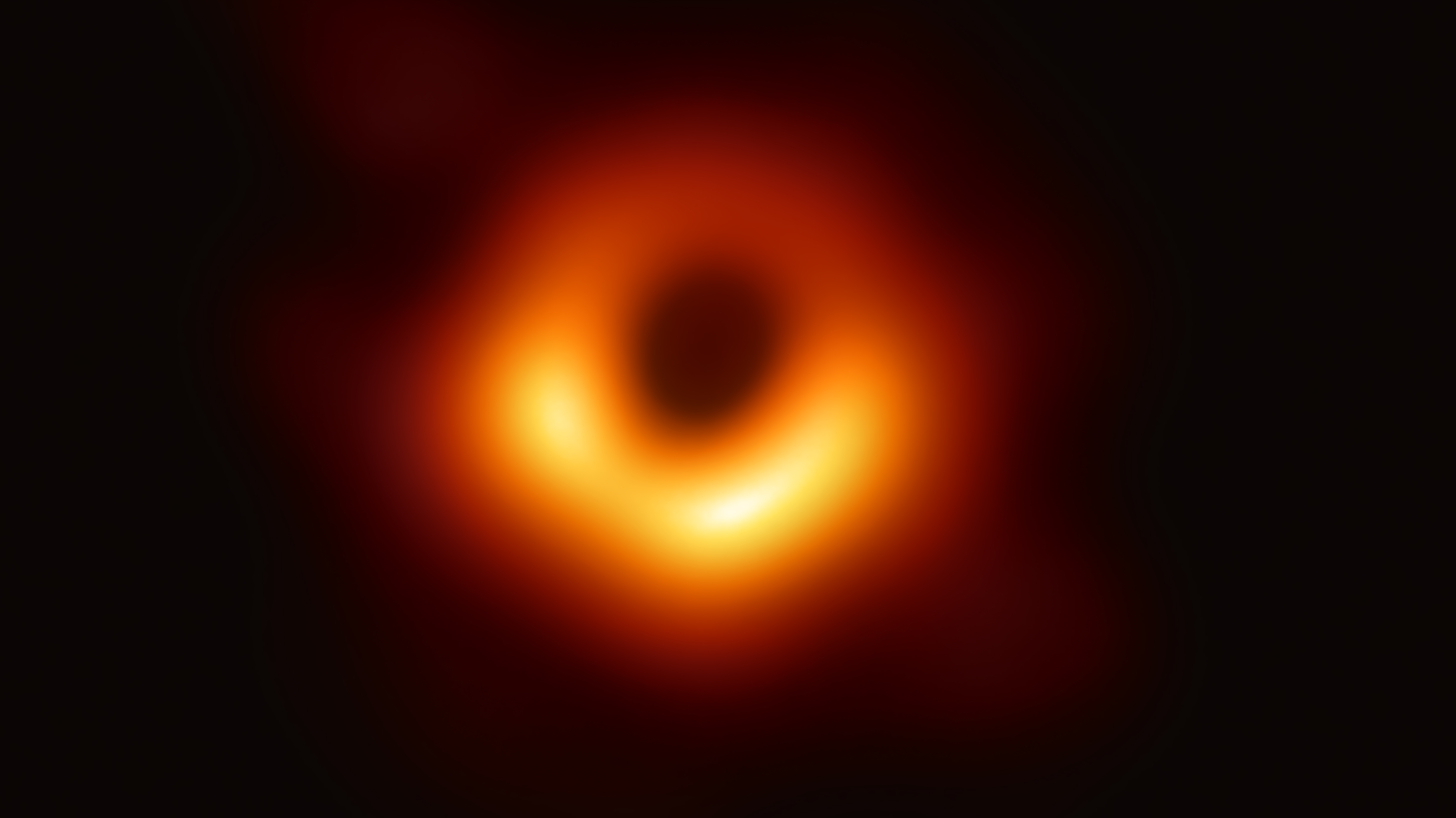 The first-ever image of a black hole was released Wednesday by a consortium of researchers, showing the "black hole at the center of galaxy M87, outlined by emission from hot gas swirling around it under the influence of strong gravity near its event horizon."