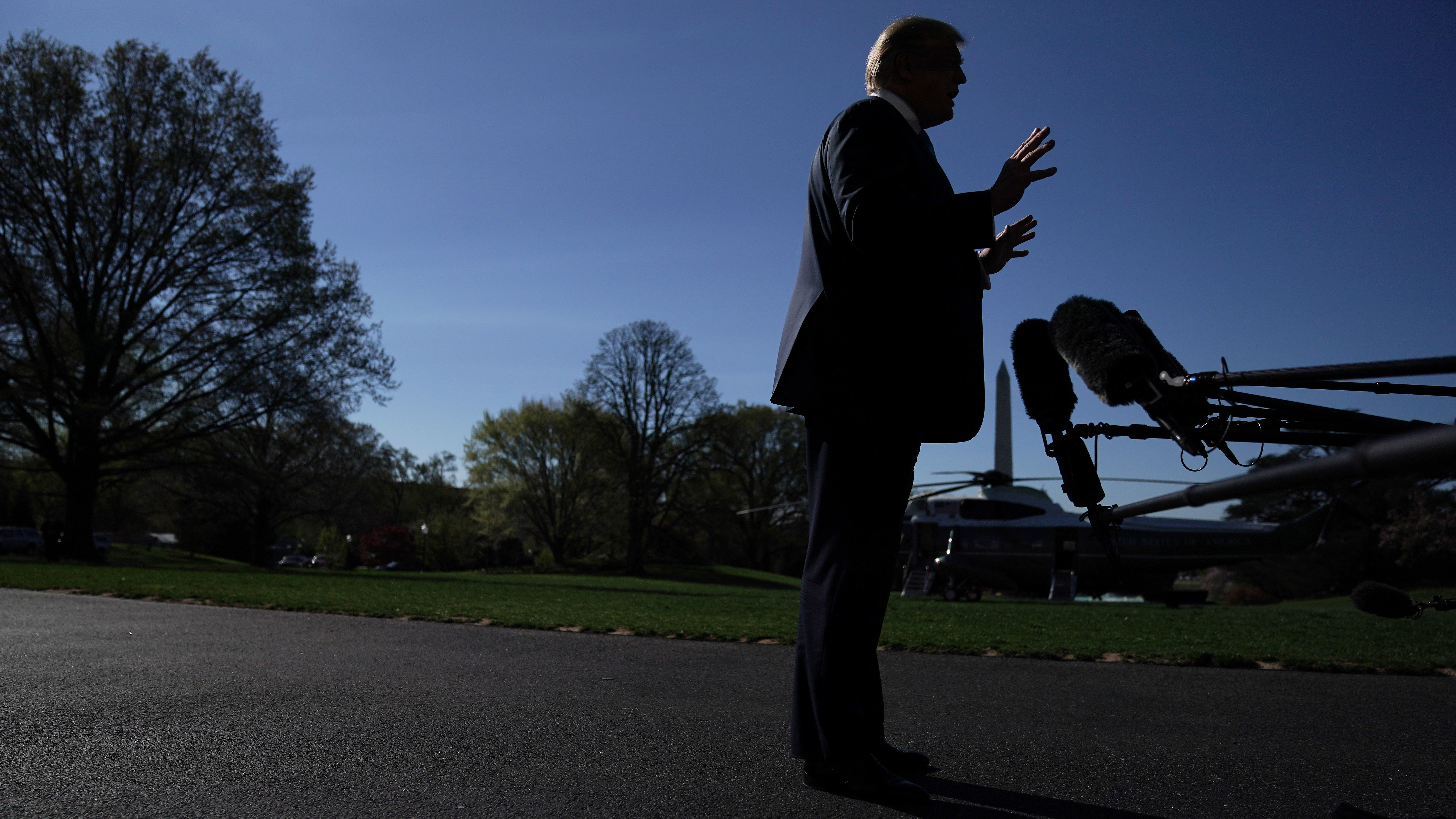 President Trump speaks to the media prior to his departure from the White House Wednesday in Washington, D.C. (Getty Images)
