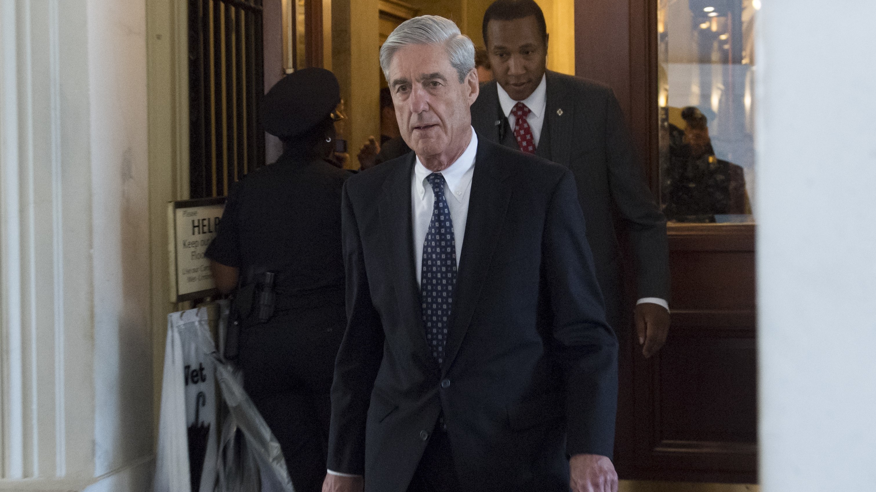 Special counsel Robert Mueller leaves following a meeting with members of the Senate Judiciary Committee at the Capitol in Washington, D.C., on June 21, 2017. (AFP/Getty Images)