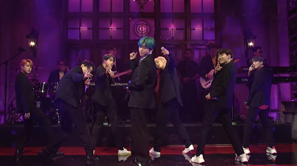 BTS performing live on SNL.