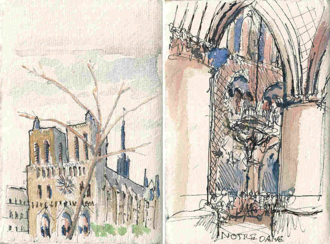 Notre Dame watercolors