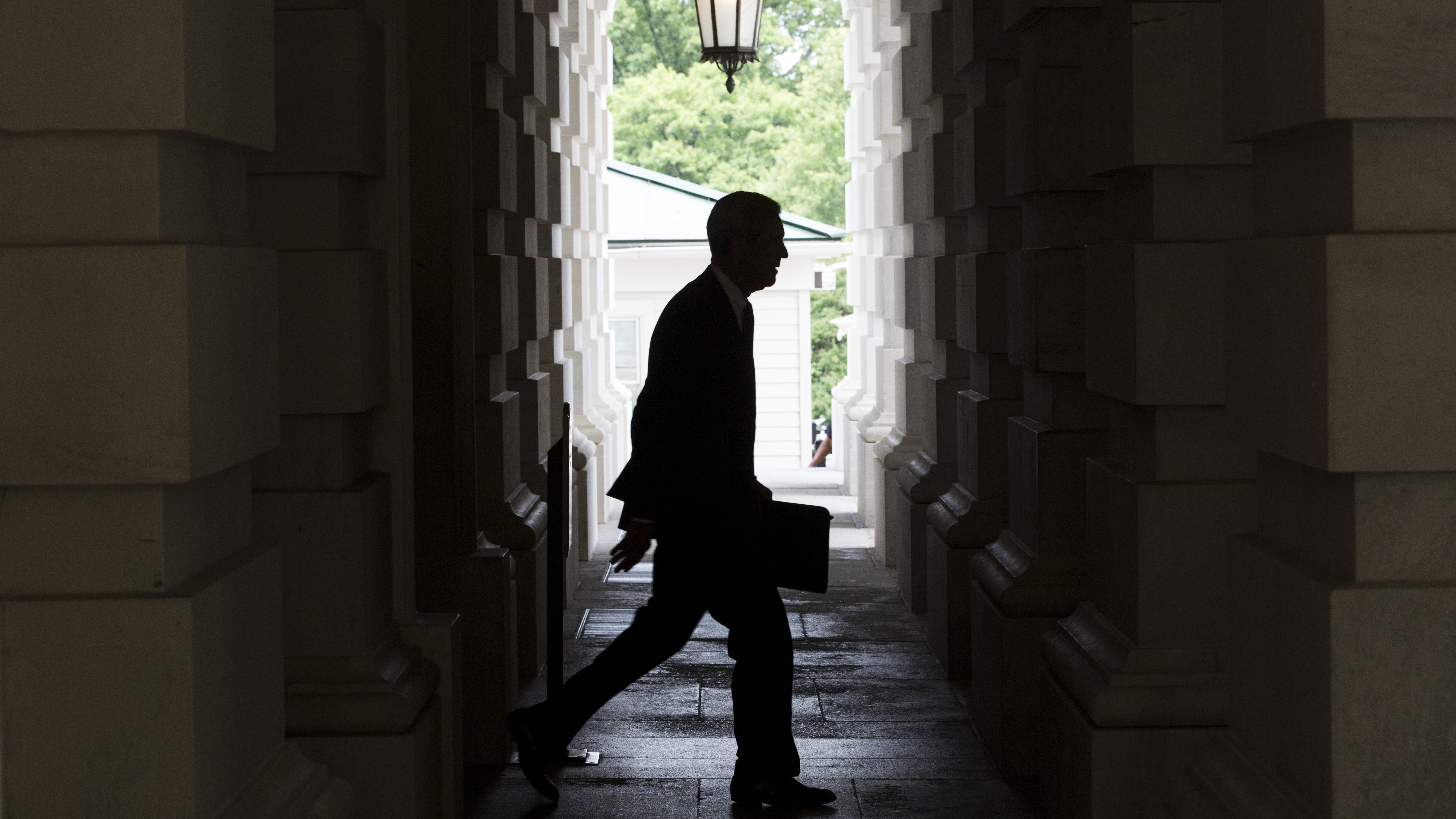 Special counsel Robert Mueller leaves the U.S. Capitol Building following a meeting with the Senate Judiciary Committee in June 2017. (Bloomberg via Getty Images)