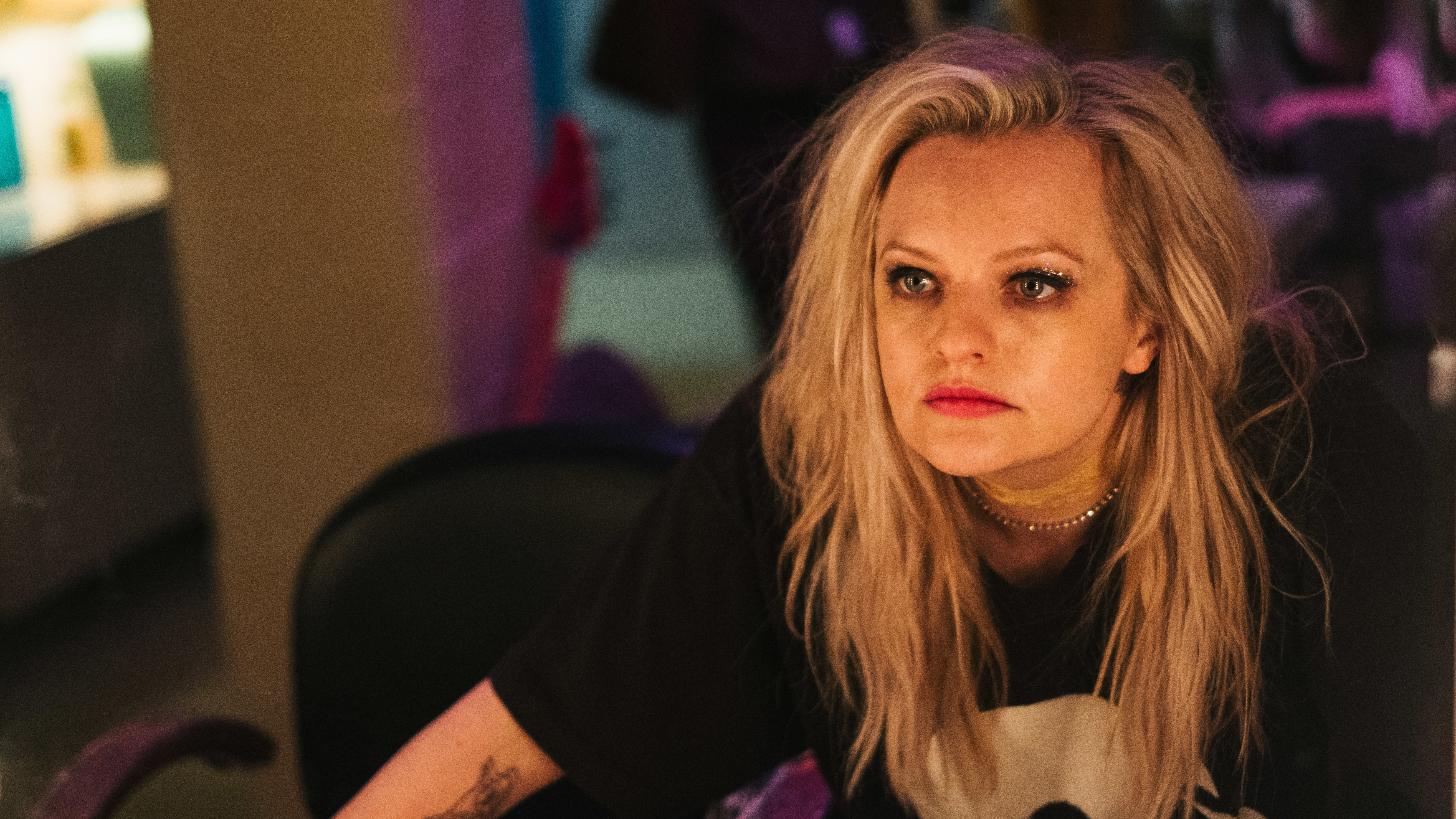 Elisabeth Moss plays Becky Something, a punk singer struggling with substance abuse, in the new film Her Smell. "It was the hardest dialogue I