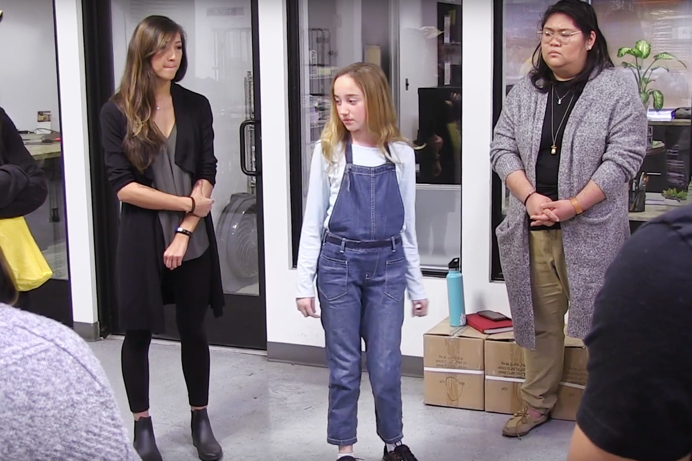 A public service announcement released by anti-gun violence group, March For Our Lives, features adults learning what to do should an active shooting incident take place at their job. (March For Our Lives via Youtube/Screenshot by NPR)