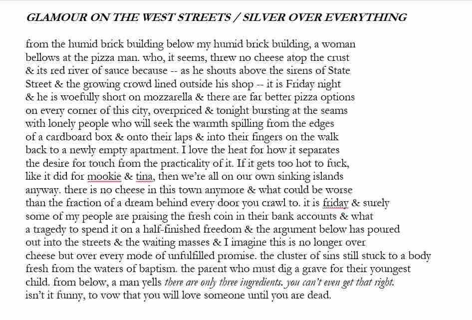 Glamour on the West Streets/Silver Over Everything, by Hanif Abdurraqib
