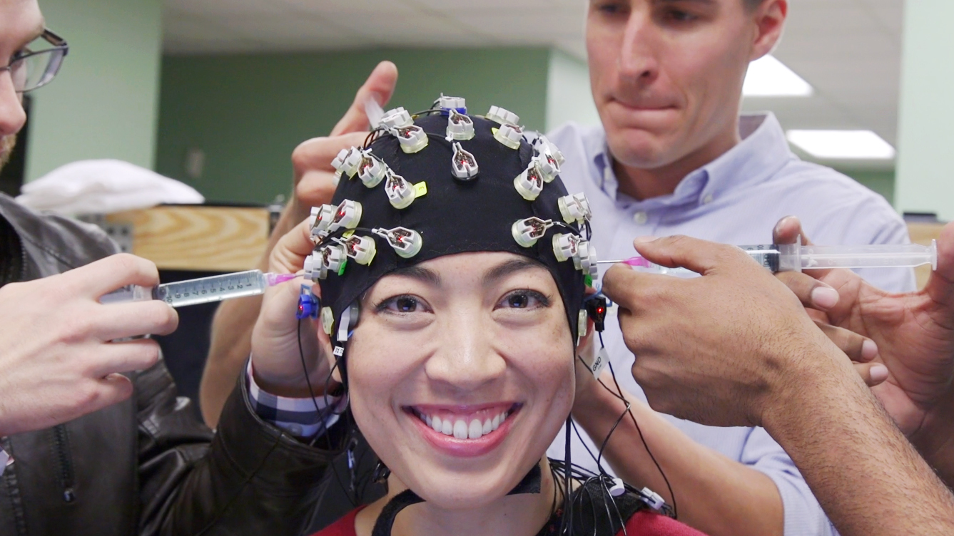 NPR Correspondent Elise Hu tries out the future by seeking technology that could pushes the boundaries of what it means to be human--in this case she tries walking in a brain-controlled robotic exoskeleton. (NPR)