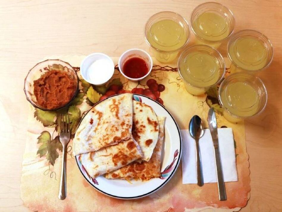 An example of one of the study's ultra-processed lunches consists of quesadillas, refried beans and diet lemonade. Participants on this diet ate an average of 508 calories more per day and gained an average of 2 pounds over two weeks.