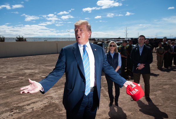 President Trump tours a portion of the border wall between the United States and Mexico in Calexico, Calif., last month.