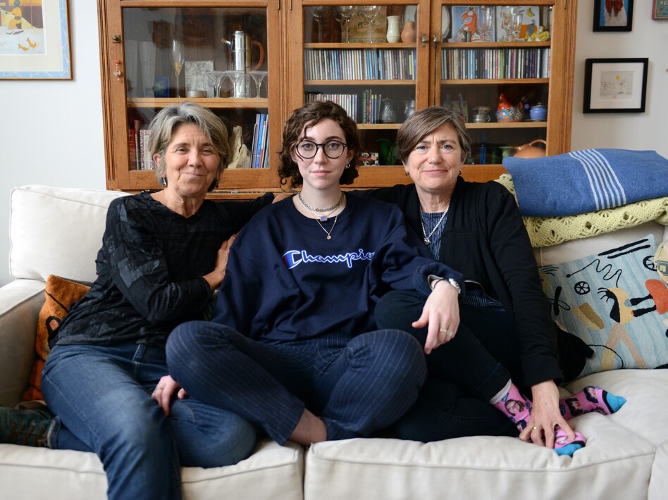 Hillary and Julie Goodridge with their daughter, Annie (center). "It was a lot of stress for all of us, all the time," says Annie, now 23, of her parents' involvement in the lawsuit that made same-sex marriages legal. "When you have to be on all the time, it's hard to turn yourself off."<strong></strong>
