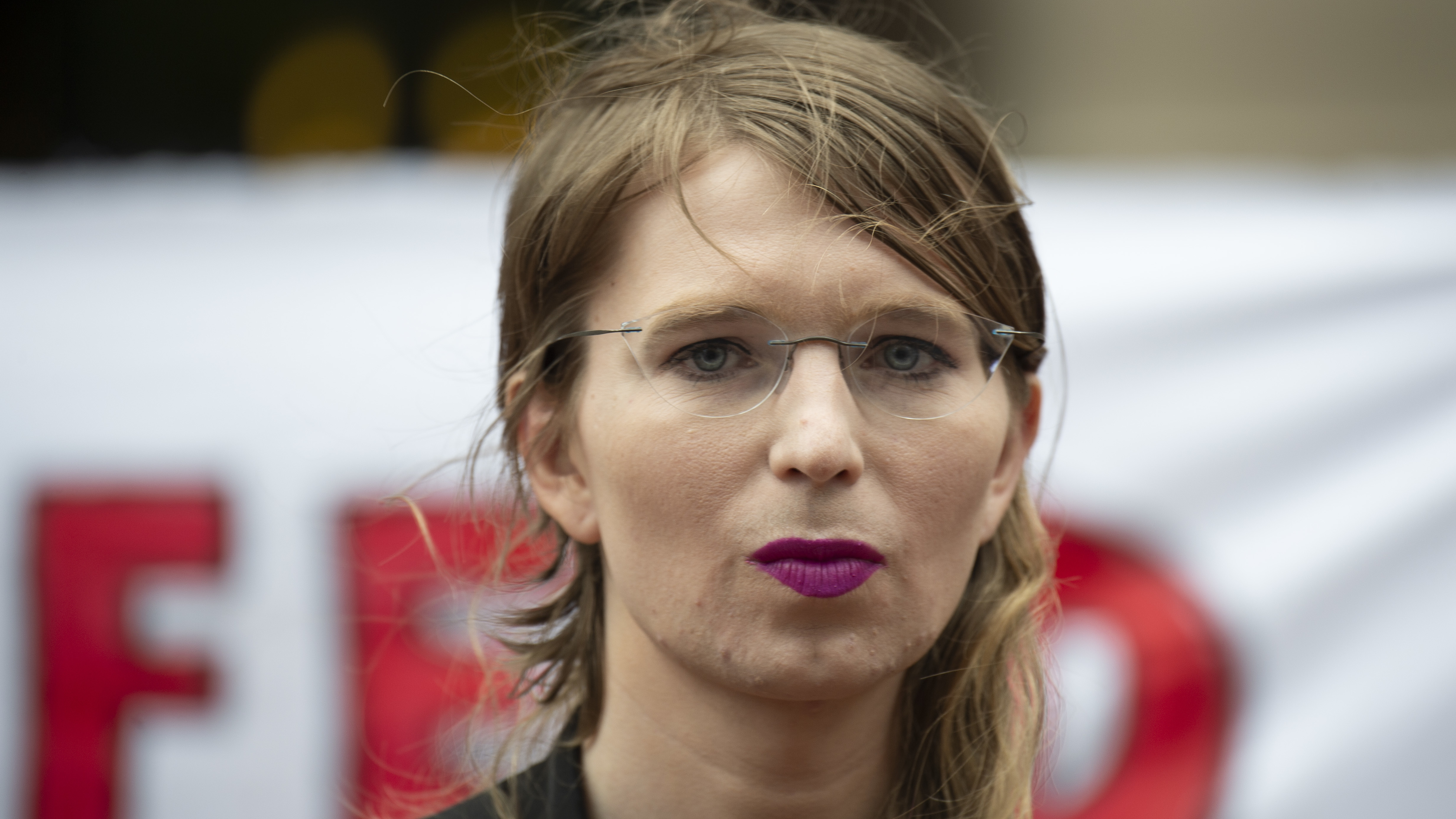 Former military intelligence analyst Chelsea Manning speaks to reporters in Virginia on Thursday. After Manning refused to testify before a grand jury, U.S. District Judge Anthony Trenga said she was in contempt of court and ordered her back to jail. (AFP/Getty Images)