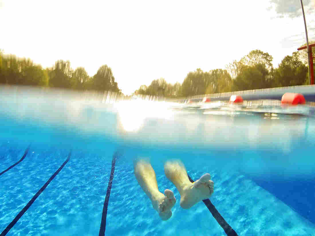 Early morning at the swimming pool.