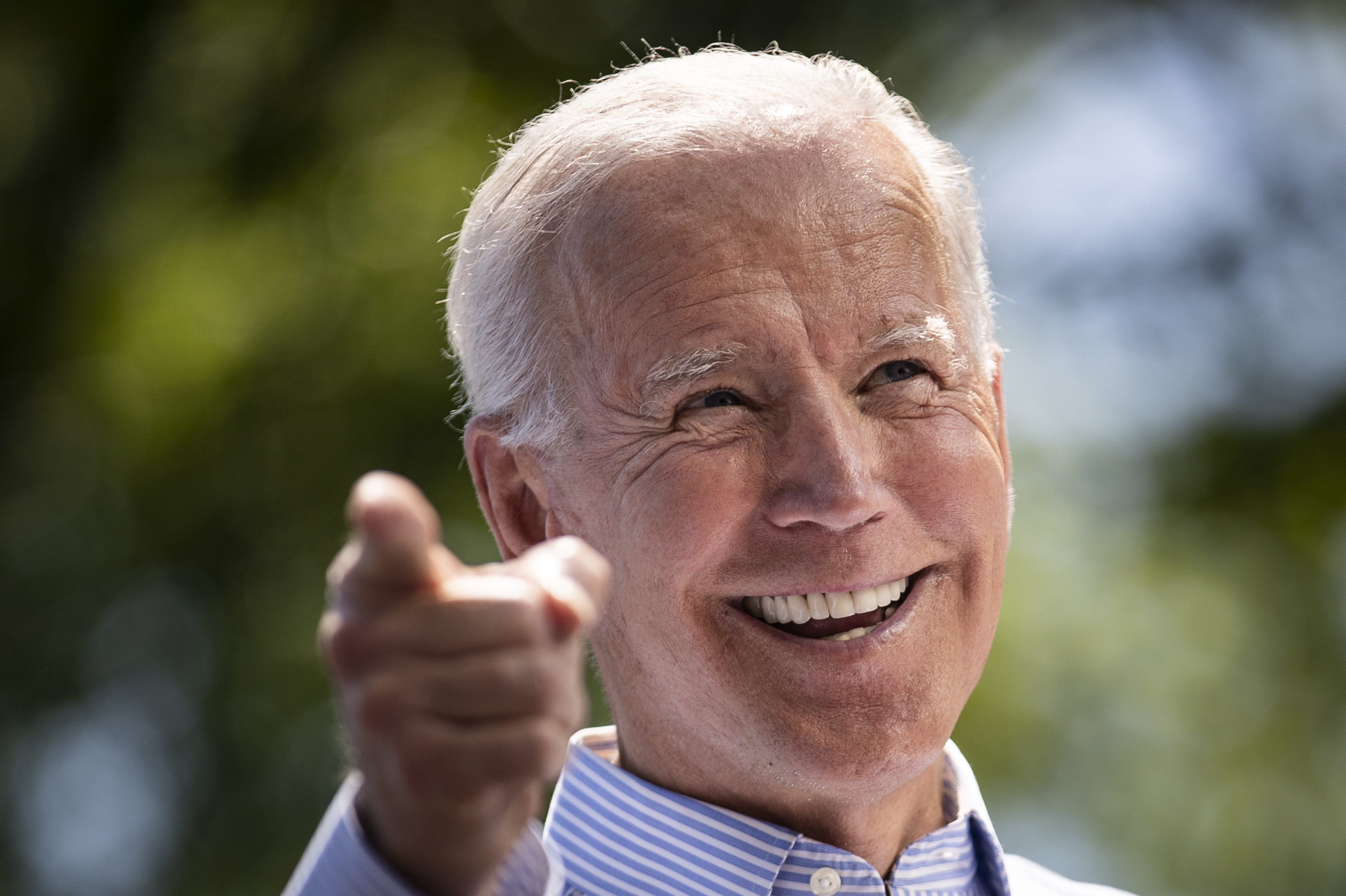 Democratic presidential candidate Joe Biden speaks during a campaign rally in Philadelphia Saturday. (Getty Images)