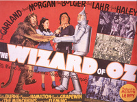 A promotional poster for the 1939 film <em>The Wizard of Oz</em>." Harold Arlen's song "Over the Rainbow" for this film won an Oscar for Best Original Song.