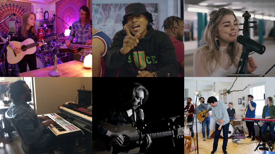 Clockwise from top left: Lauren Weintraub, King Hoodie, Bandits On The Run, The Collection, Grayson Erhard, Blessing Offor. (YouTube)