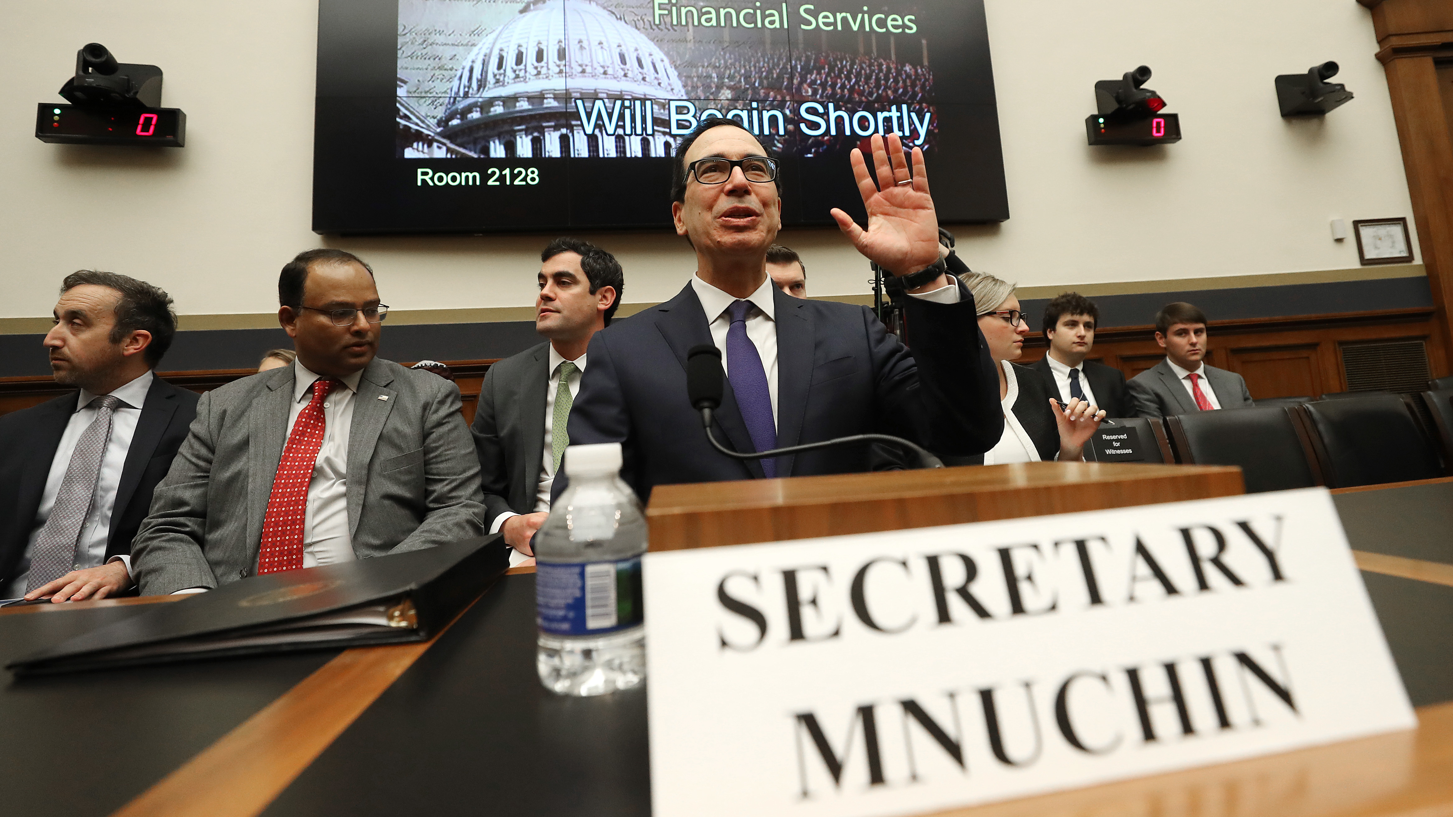 Treasury Secretary Steven Mnuchin says he has not reviewed an IRS memo that says the agency must turn over a president's tax returns to Congress. (Getty Images)