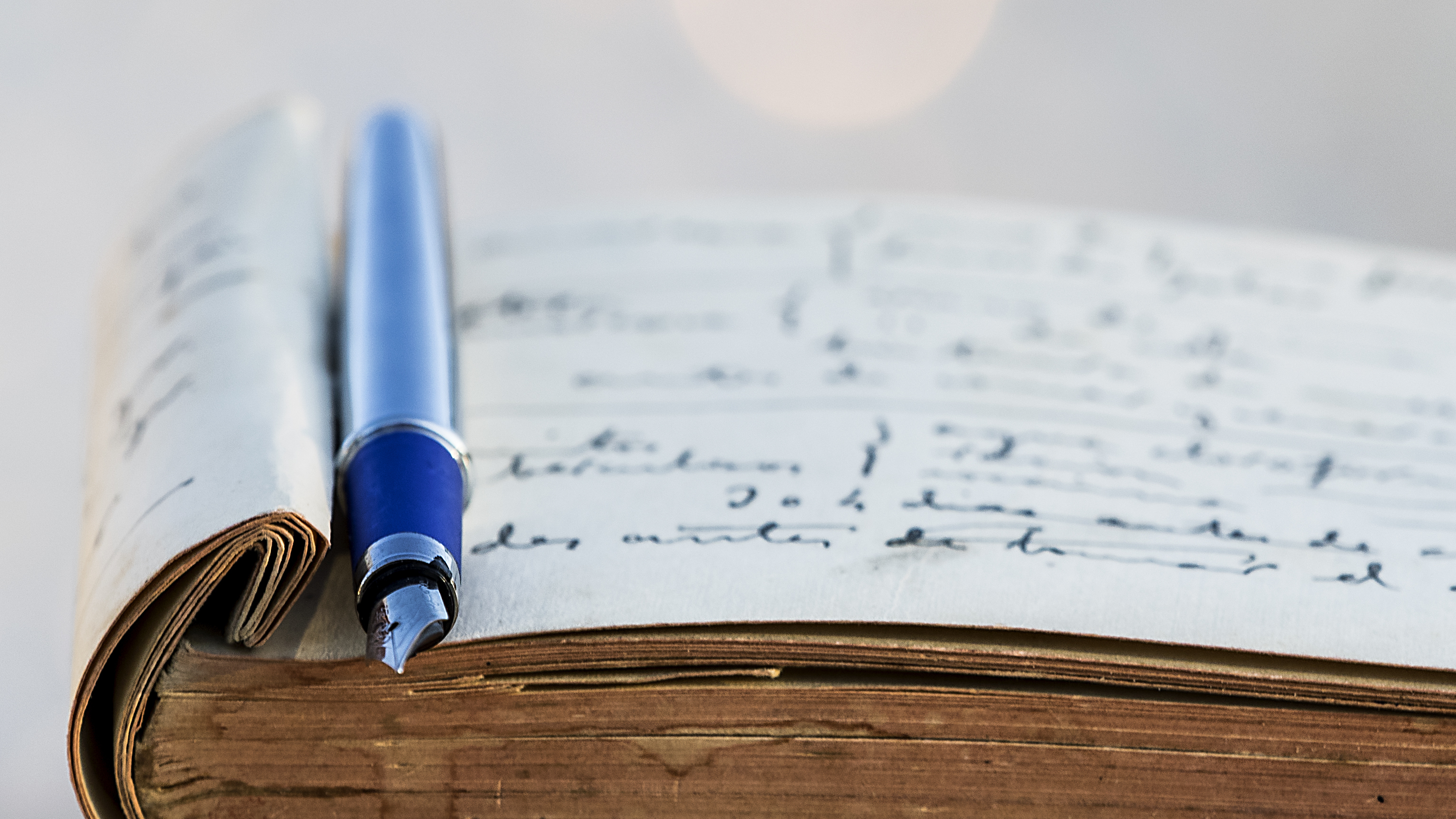 Old diary written with an ink pen.