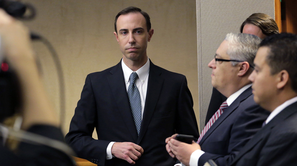 David Whitley, pictured arriving for his confirmation hearing on Feb. 7, resigned as Texas secretary of state on Monday.