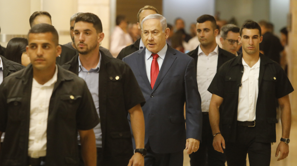 Israeli Prime Minister Benjamin Netanyahu on Wednesday in the Knesset, Israel's parliament in Jerusalem. (Sebastian Scheiner/AP)