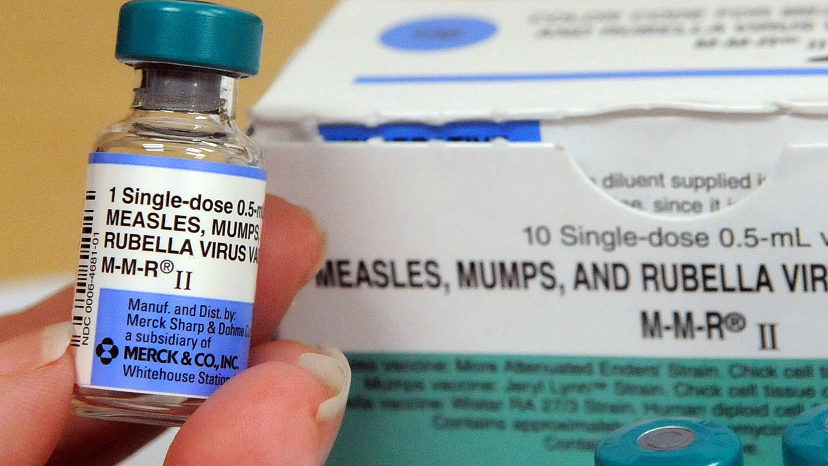 A nurse displays vials of measles vaccine at the Orange County Health Department in May. Health officials said Thursday that new U.S. measles cases for 2019 so far have broken a 25-year-old record.